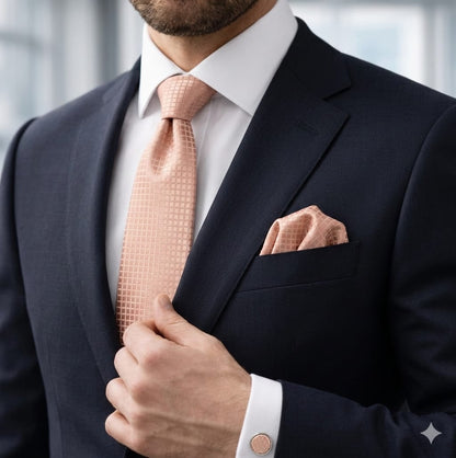 Men’s Tie, Pocket Square & Cufflinks Set – Luxury Formal Accessory ComboMen’s Tie, Pocket Square & Cufflinks Set – Luxury Formal Accessory Combo - CU-080