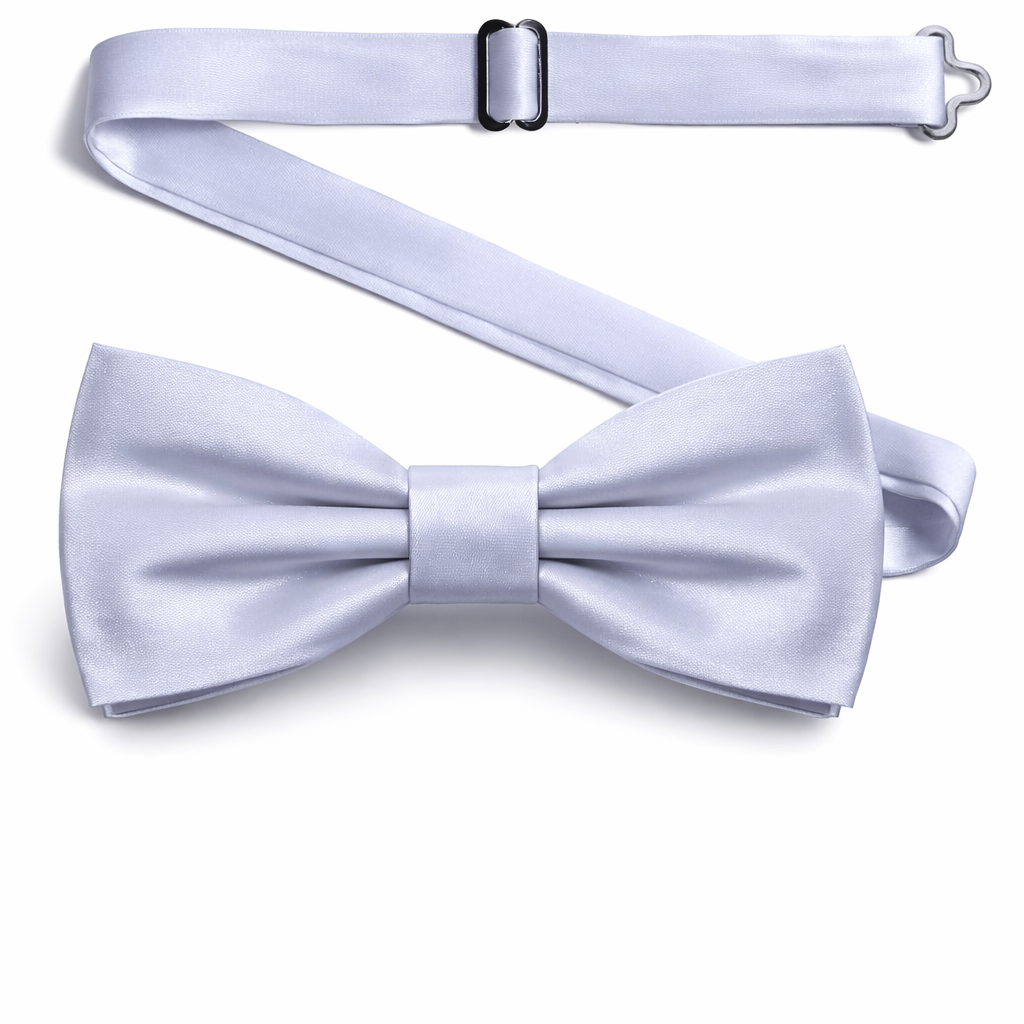 Silver Gray Men's Bow Tie Set - Elegant Formal Neckwear for Weddings