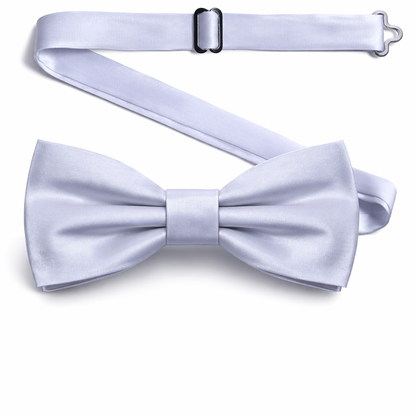 Silver Gray Men's Bow Tie Set - Elegant Formal Neckwear for Weddings