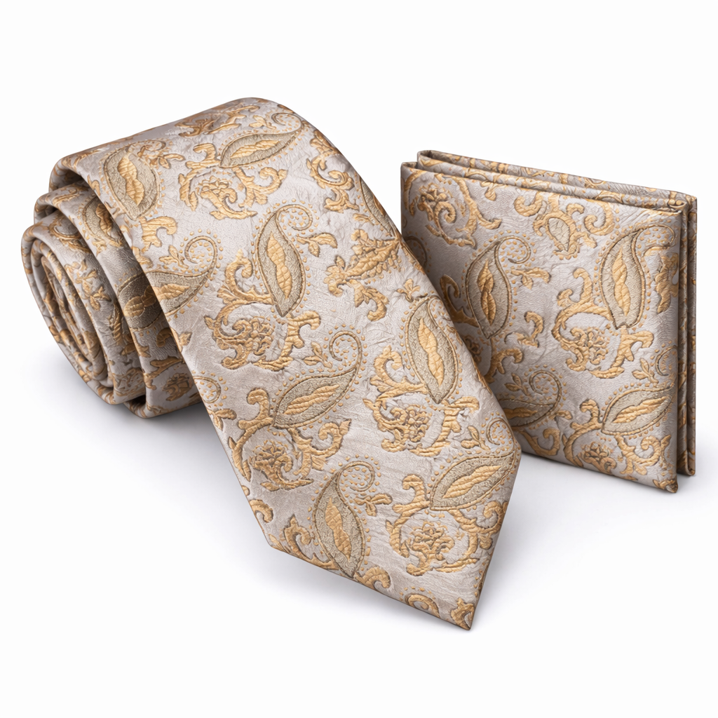Men’s Tie & Pocket Square Set – Premium Formal Combo