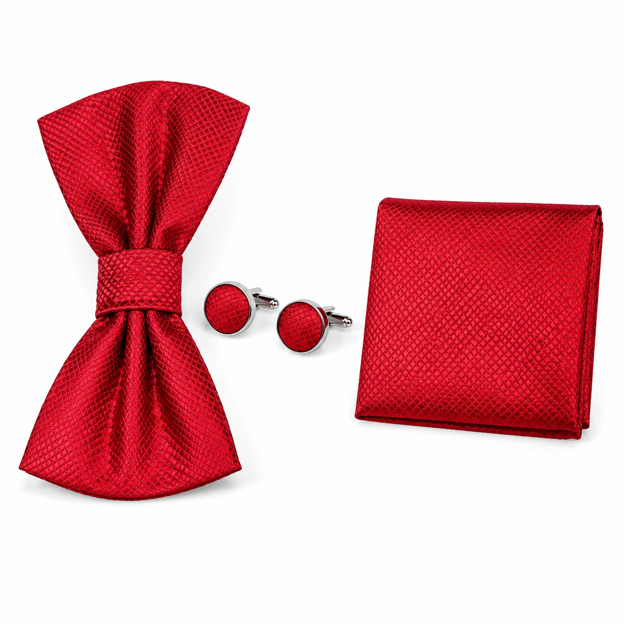 Bow Tie, Pocket Square & Cufflink The Elite 3-Piece Matching Set BPC 3007