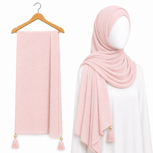 Stylengift Luxury Crushed Shimmer Hijabs | All-Season Formal Tassel Scarves=SH-166