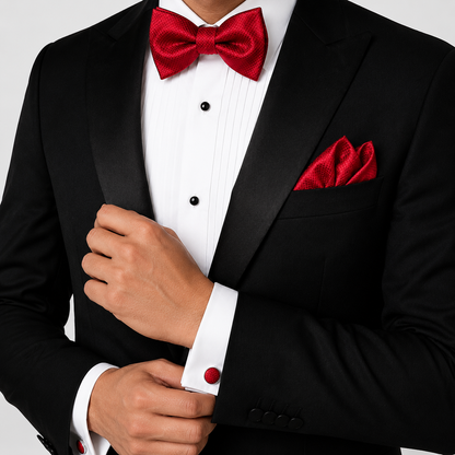Bow Tie, Pocket Square & Cufflink The Elite 3-Piece Matching Set BPC 3007