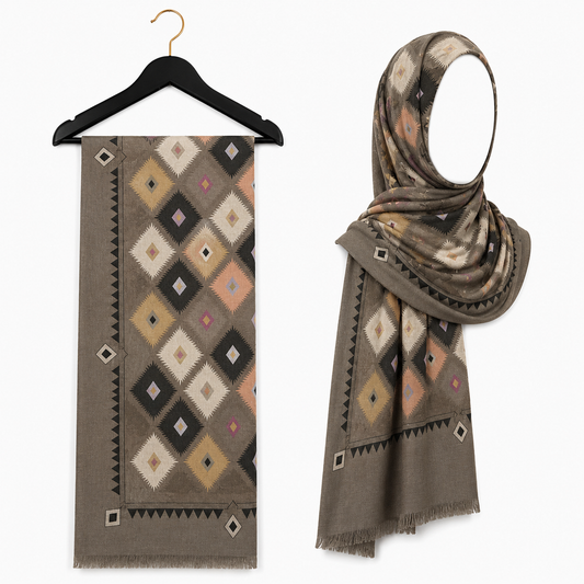 Stylengift Premium Lawn Printed Hijabs | Imported High-Quality Summer Scarf-SH-204