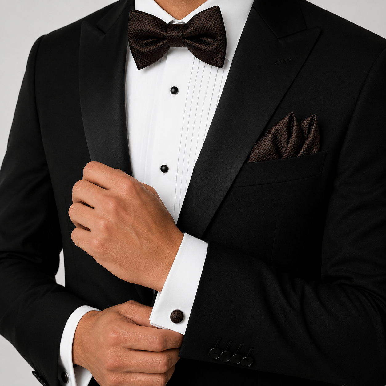 Bow Tie, Pocket Square & Cufflink The Elite 3-Piece Matching Set BPC 3009