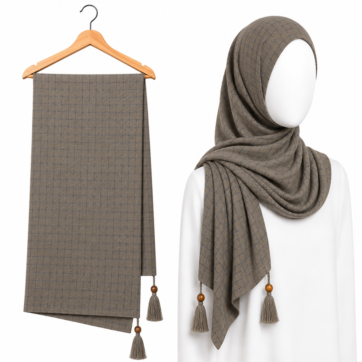 Stylengift premium  Crushed  Hijabs | All-Season Formal Tassel Scarf=SH-184