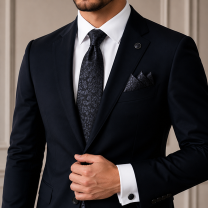 Men’s Tie, Pocket Square & Cufflinks Set – Luxury Formal Accessory Combo - CU-116