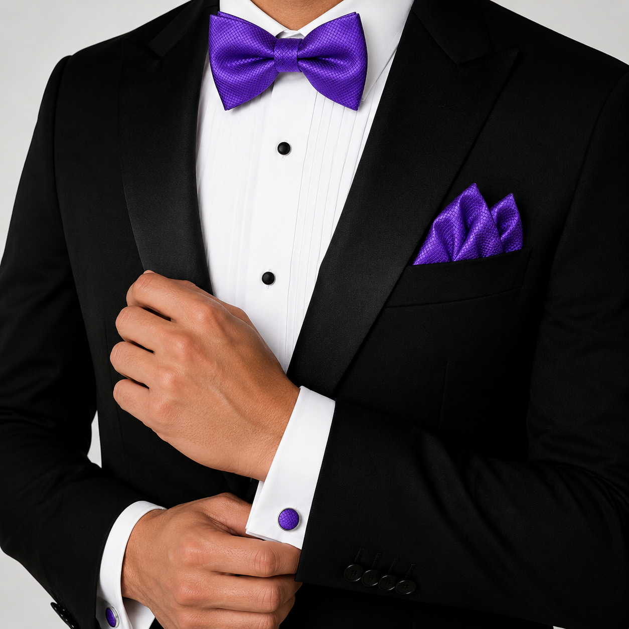 Bow Tie, Pocket Square & Cufflink The Elite 3-Piece Matching Set BPC 3003