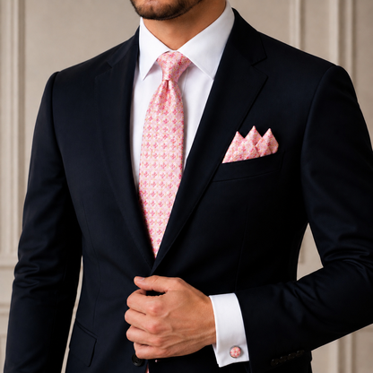 Men’s Tie, Pocket Square & Cufflinks Set – Luxury Formal Accessory Combo - CU-103