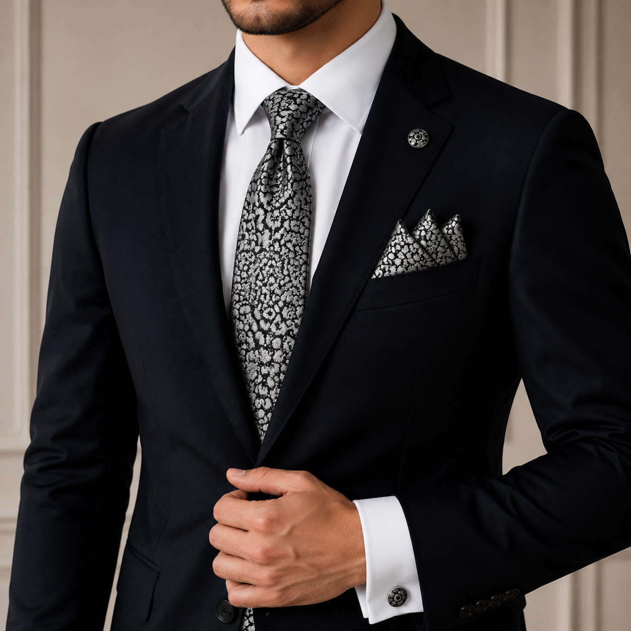 Men’s Tie, Pocket Square & Cufflinks Set – Luxury Formal Accessory Combo - CU-117