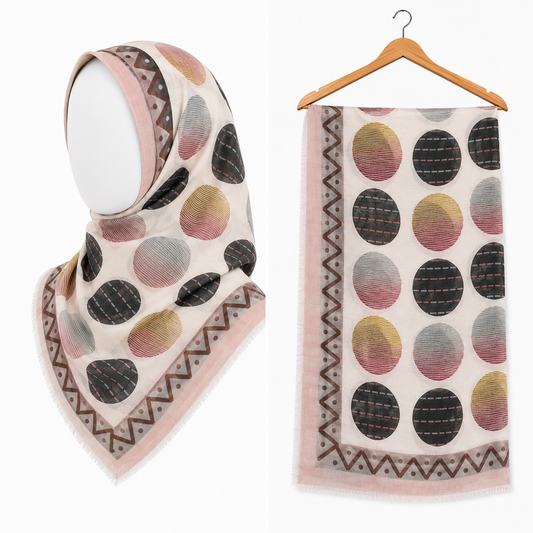 Stylengift Pure Egyptian Lawn Hijab - Luxury Designer Printed Summer Scarf-SH-160