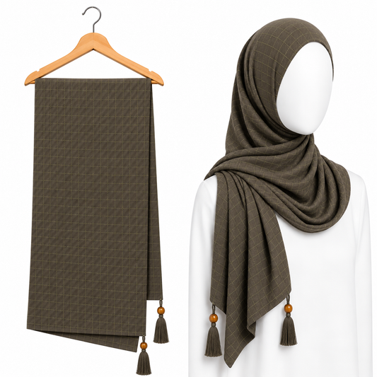 Stylengift premium  Crushed  Hijabs | All-Season Formal Tassel Scarf=SH-187