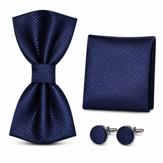 Bow Tie, Pocket Square & Cufflink The Elite 3-Piece Matching Set BPC 3001