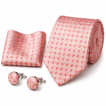 Men’s Tie, Pocket Square & Cufflinks Set – Luxury Formal Accessory Combo - CU-103
