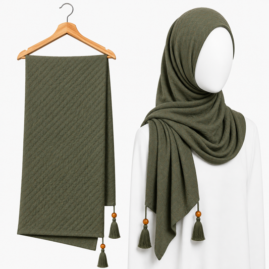 Stylengift premium  Crushed  Hijabs | All-Season Formal Tassel Scarf=SH-177