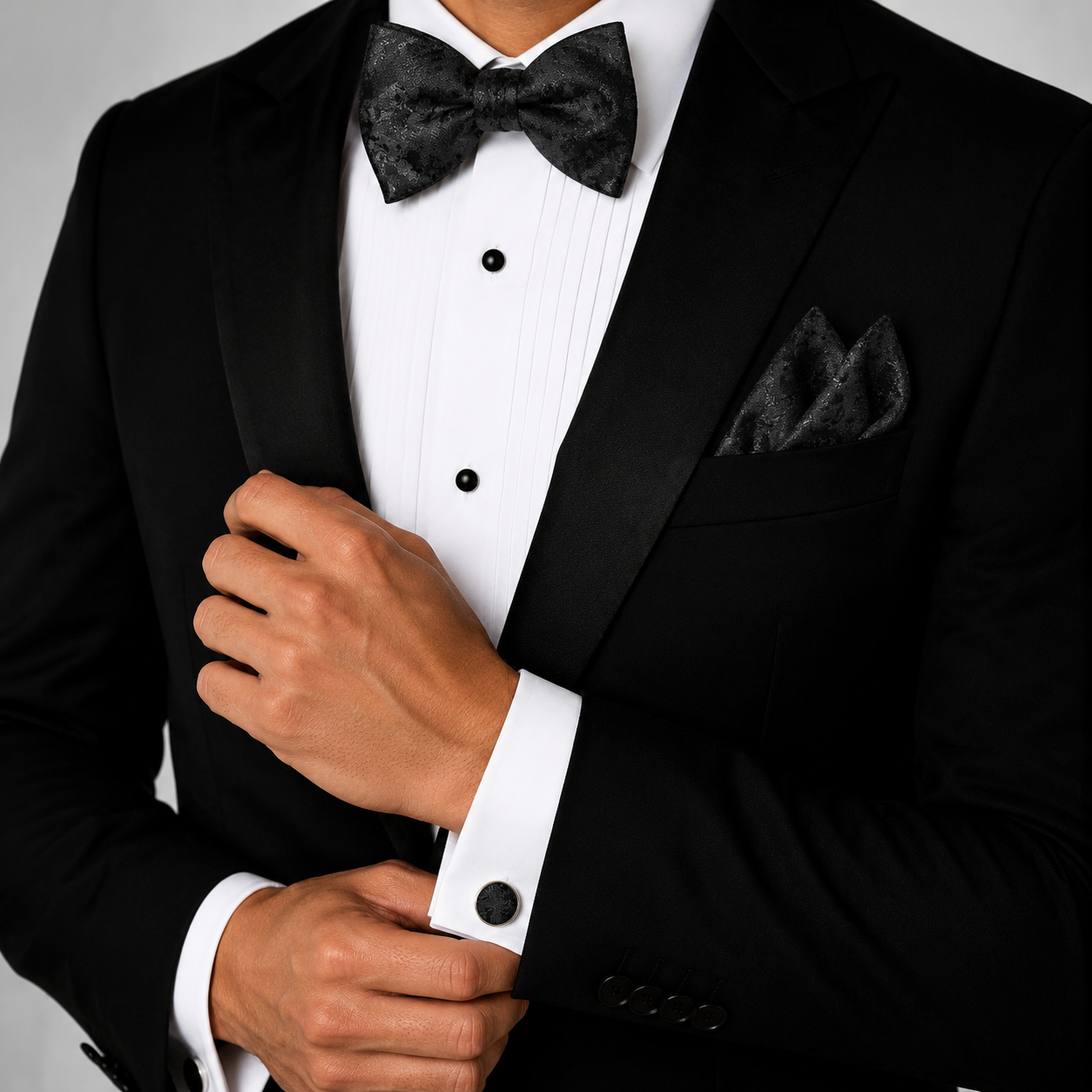 Bow Tie, Pocket Square & Cufflink The Elite 3-Piece Matching Set BPC 3005