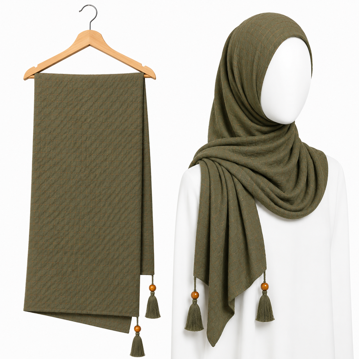 Stylengift premium  Crushed  Hijabs | All-Season Formal Tassel Scarf=SH-178
