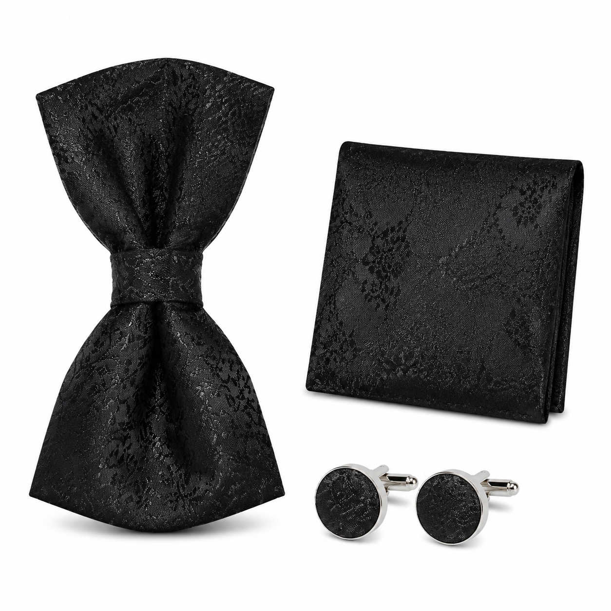 Bow Tie, Pocket Square & Cufflink The Elite 3-Piece Matching Set BPC 3005