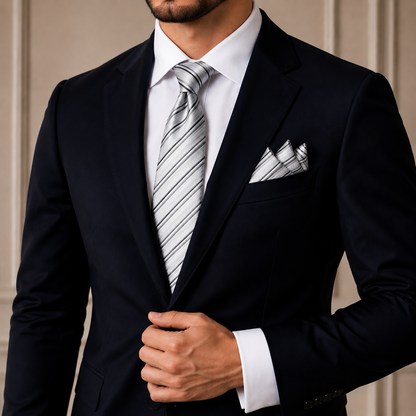 Men’s Tie, Pocket Square & Cufflinks Set – Luxury Formal Accessory Combo - CU-105