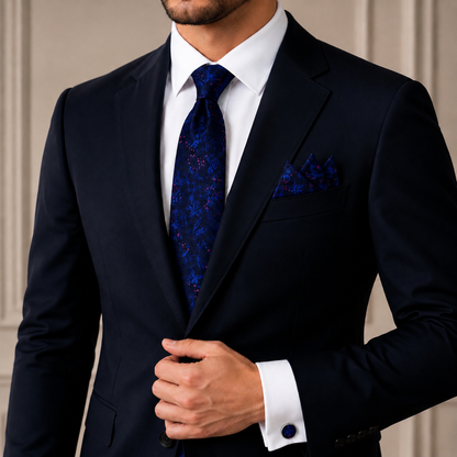 Men’s Tie, Pocket Square & Cufflinks Set – Luxury Formal Accessory Combo - CU-115